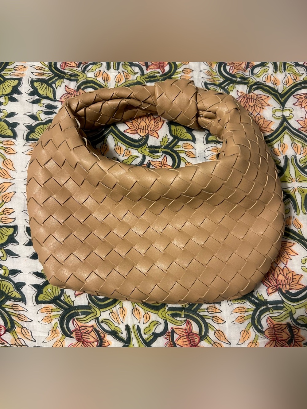 Tuckernuck Woven Knot-Handle Hobo Bag - Tan - Picture 5 of 8